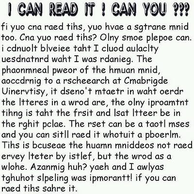 Confusing reading illusion